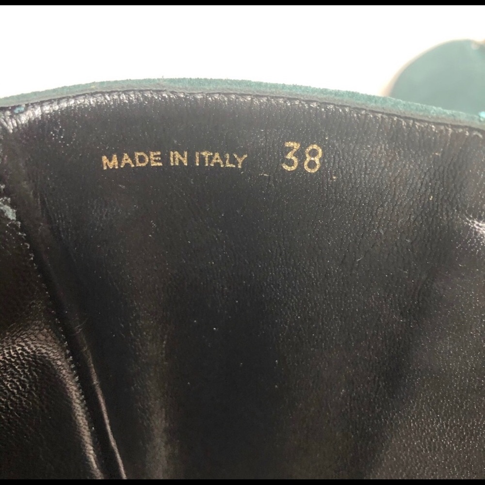 FINAL PRICE LAST CHANCE Tapeet by Vicini Turquoise Suede Leather Boots 38 - Picture 8 of 12